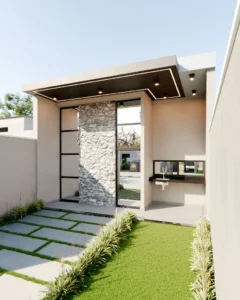 Fachada da casa com 3 quartos em Rua Janauba